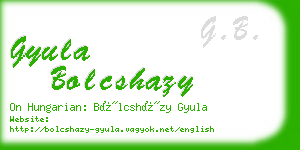 gyula bolcshazy business card